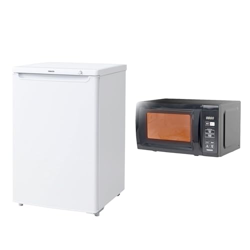 【新生活2点セット】 [山善] 冷凍庫 86L ホワイト & 電子レンジ 17L ブラック 家電セット 新生活セット 新生活 新生活家電セット 一人暮らし コンパクト